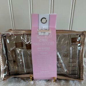 10 Piece Travel Bottle Set with Gold Accents